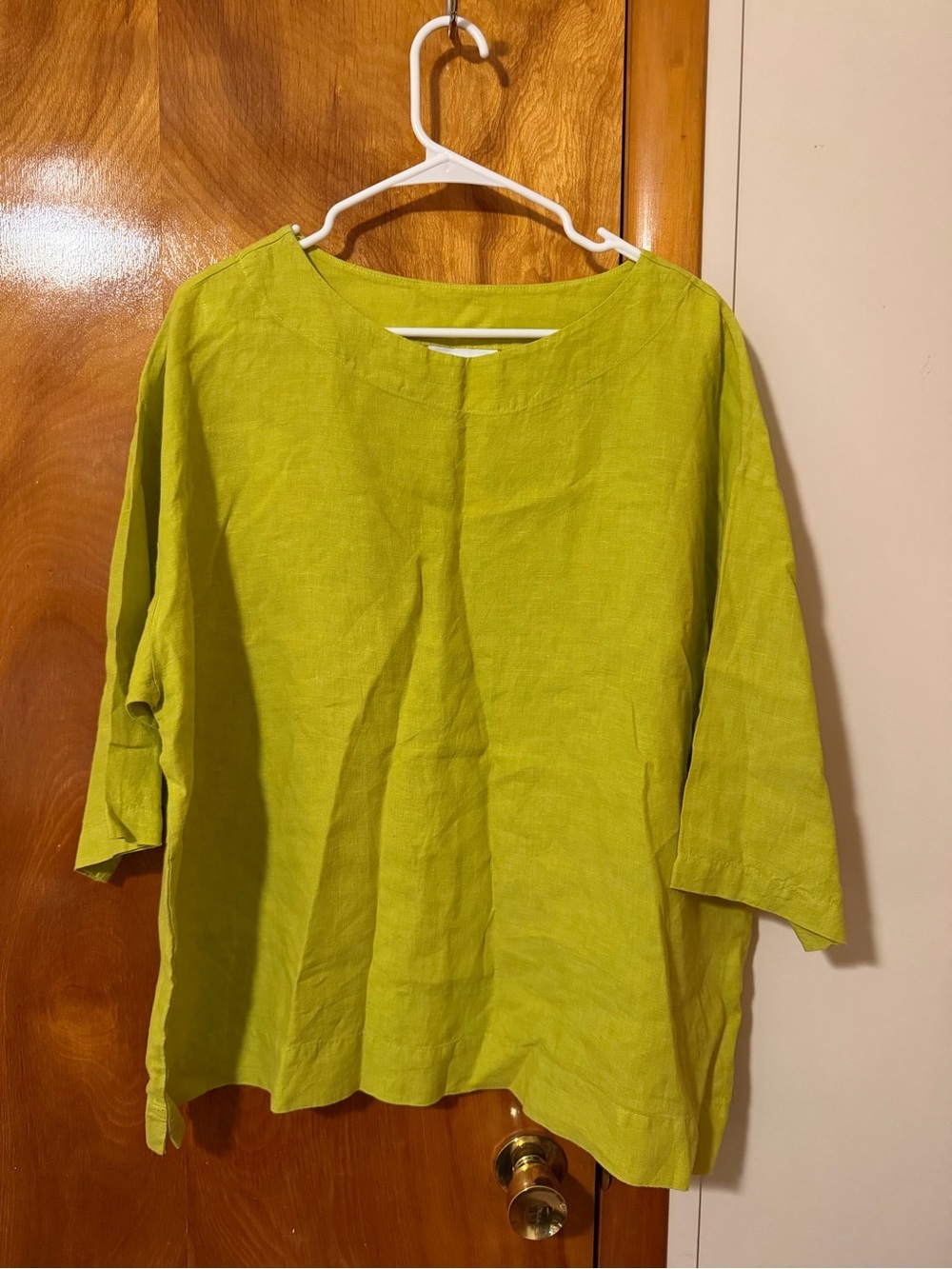 bryn Walker Linen Relaxed Tunic Top - Lime
